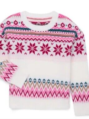 Wonder Nation Faire Isle Christmas Sweater Sz 14/16 Wmns Sz S